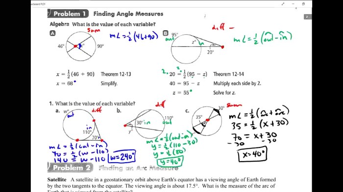 Practice 12-4 angle measures and segment lengths answer key